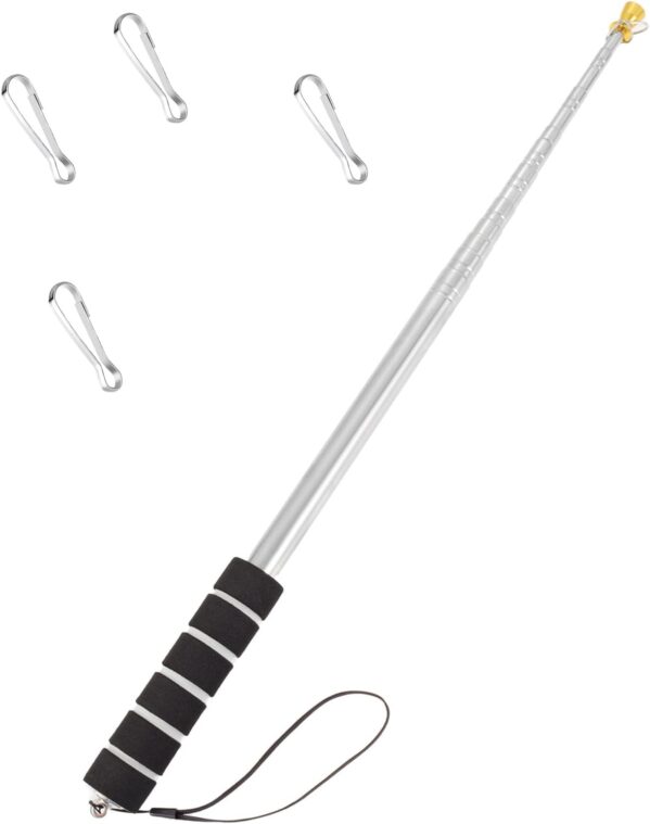 9.8ft Telescopic Handheld Flagpoles Portable Telescopic Banner Flag Pole Telescopic Teacher Pointer Tour Guide Flag Pole for Festival Tour Guides Teachers