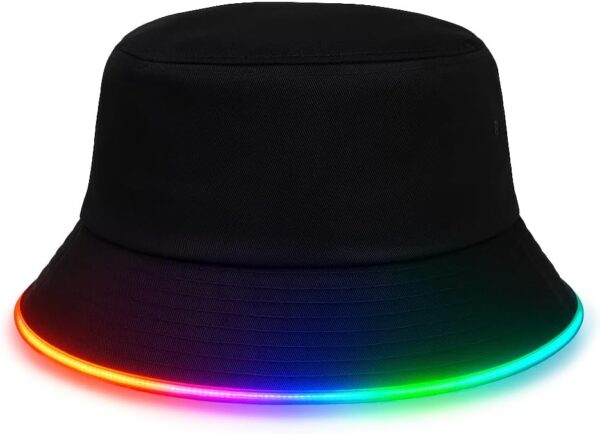House Of Rave LED Bucket Hat – Neon Rave Accessory & Festival Outfit – Light Up Rave Bucket Hat for Men, Women