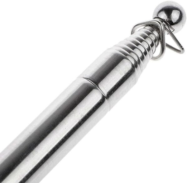 AKOAK Portable Collapsable Pole 79″ Stainless Steel Telescoping Flagpole Banner Tour Guide Teachers Flag Sign with Non-Slip Sponge Cover Grip Handle（Black+Red）