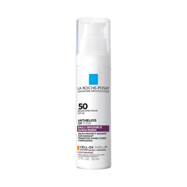 La Roche Posay Anthelios UV Tone Sunscreen SPF 50, Daily Sunscreen for Face with Niacinamide, Broad Spectrum Invisible SPF Protection for Discoloration and Uneven Skin