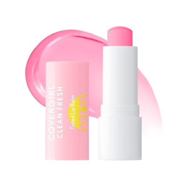 COVERGIRL Clean Fresh Tinted Lip Balm SPF 15-10 – You Make Me Blush, with Mineral Sunscreen, Moisturizing, Vegan Formula, 0.14oz