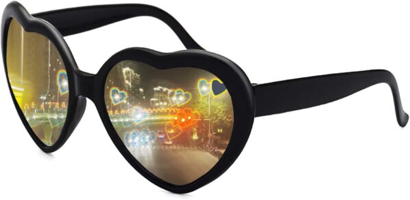 Heart Sunglasses Heart Effect Diffraction Glasses Festival Party Rave Light Accessories Heart Glasses UV400 Protection