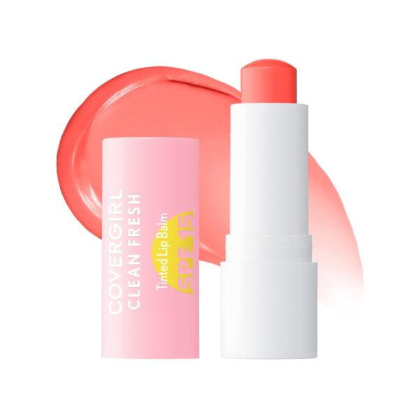 COVERGIRL Clean Fresh Tinted Lip Balm SPF 15-20 – Orange You A Cutie, with Mineral Sunscreen, Moisturizing, Vegan Formula, 0.14oz