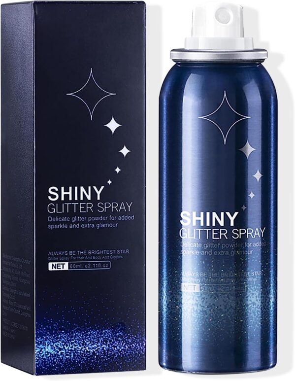 Body Glitter Spray for Hair and Body, Hairspray for Clothes, Long-Lasting Body Shimmer Spray Suitable for Stage, Festival Rave and Makeup Prom 2.11 Fl Oz
