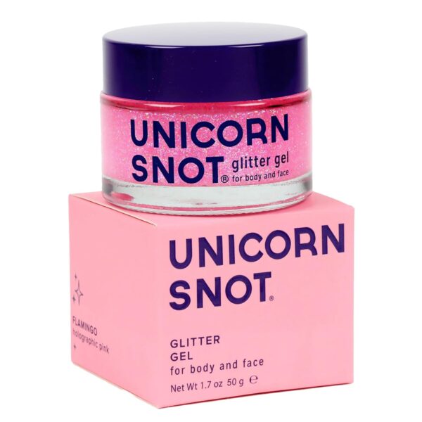 Unicorn Snot Face & Body Glitter – Cosmetic-Grade Holographic Glitter Gel – Makeup for Festivals, Raves, Anime Cosplay – Safe for Face, Easy Application & Removal, 1.7oz Pink (Flamingo)