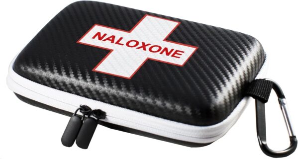 Naloxone Case for Opioid Overdose Response Kits | Custom Designed Hardshell With Double Pocket – Holds All Formulations of Naloxone | Does NOT Include Nasal Spray (Size 7″ x 4.5″ x 2″) (Black – 1)