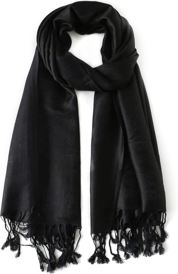 Ciormis Two Tone Silky Paisley Pashmina Shawl Scarf,Soft Women’s Rave Jacquard Pashminas Wrap Scarves