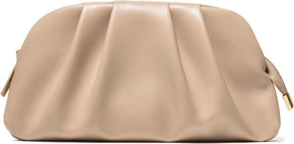 SWEETV Dressy Vegan Leather Clutch Purse for Women Formal, Soft Pleated PU Evening Clutch for Weddings, Proms, Cocktail-Gemma