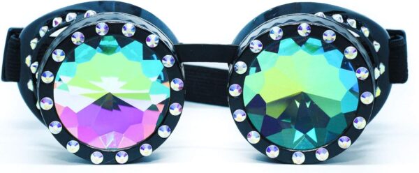 SoJourner Bags Kaleidoscope Glasses – Trippy Psychedelic Rave Goggles – Funky Prism Glasses For Raves – Festival Accessories