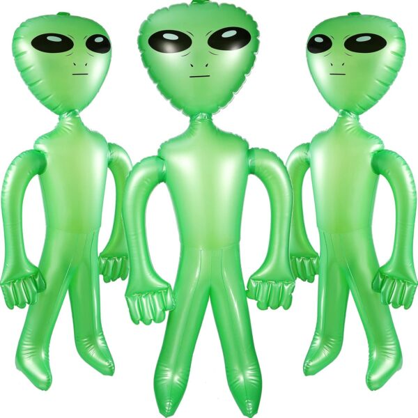 BBTO 3 Pcs Alien Inflates Inflatable Jumbo Alien Blow up Toy for Party Decorations, Halloween, Birthday, Theme Party(35 Inch,Green)