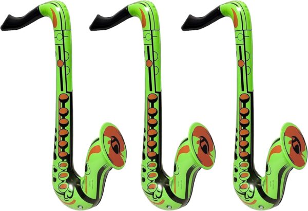 Colorful 22″ Saxophone Inflates (3 Colors) Inflatable Musical Instrument for Pretent Play Concert Jazz Photo Shoot Booth Birthday Party DJ (3 Green)