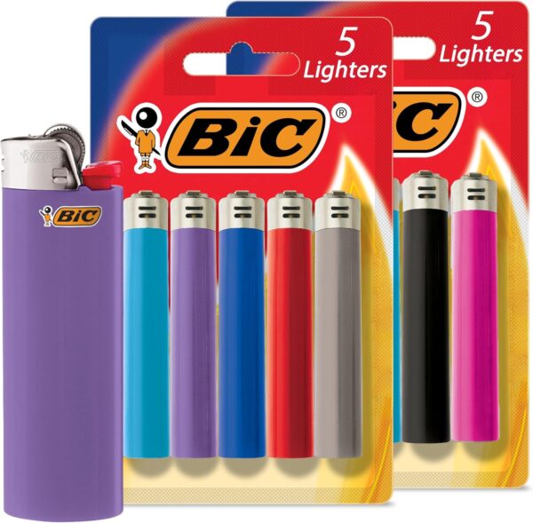 BIC Maxi Pocket Lighters, Dependable and Long-Lasting, Assorted Colors, 10-Pack (Colors May Vary)