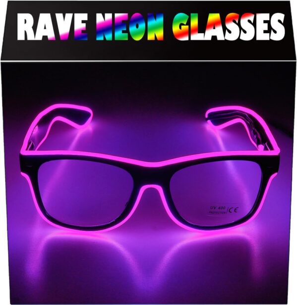 Aquat Light up EL Wire Neon Rave Glasses Glow Flashing LED Sunglasses Costumes for Party, EDM, Halloween RB01