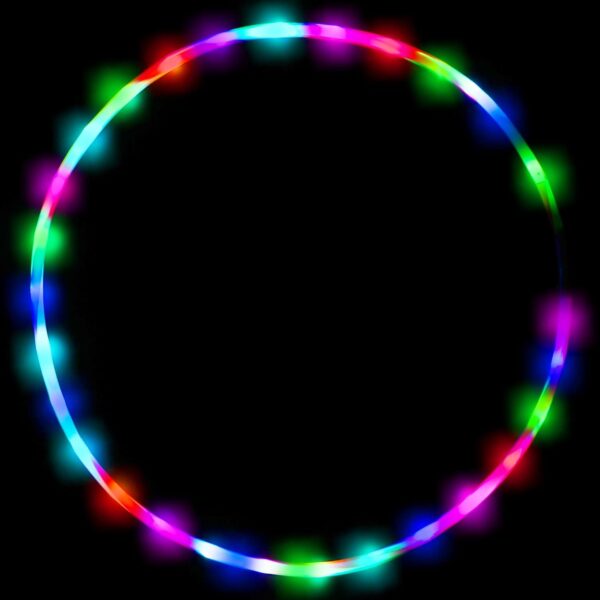 36 Inches LED Glow Hoola Hoop for Adults, Large Exercise Glow Adjustable Hoola Dance Hoops, Children Fitness Circle in Bulk for Games, Dance, Gymnastics