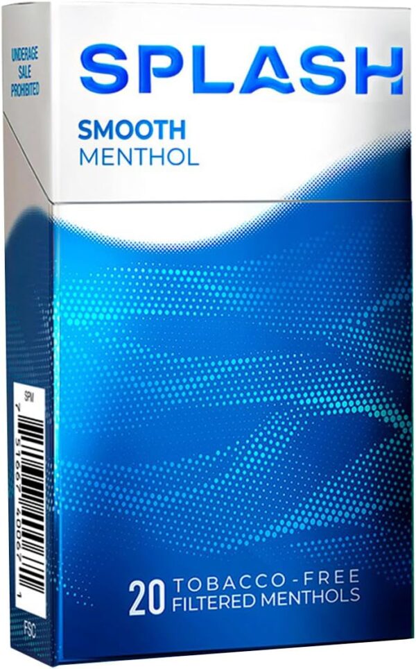 Splash by Djarum Herbal Cigarettes – Smooth Menthol – Tobacco & Nicotine Free (20 Total)