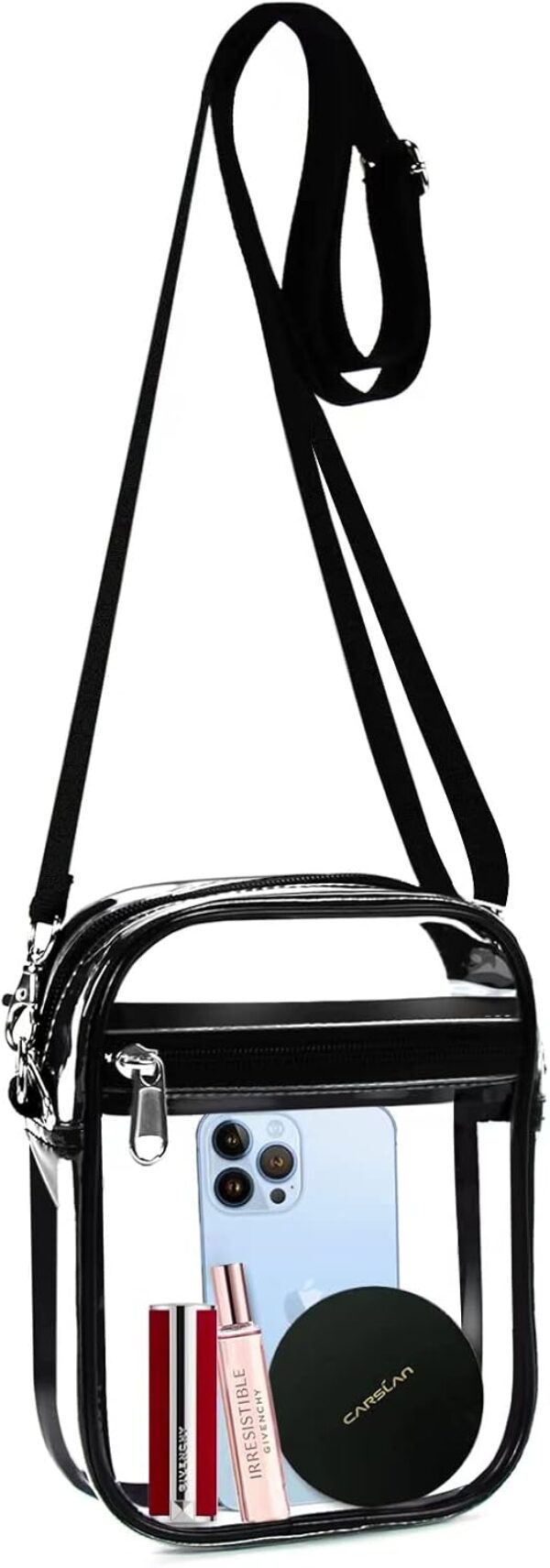 Clear Bag Stadium Approved, Clear Crossbody Purse Bag with Front Pocket for Concerts Sports Events Festivals