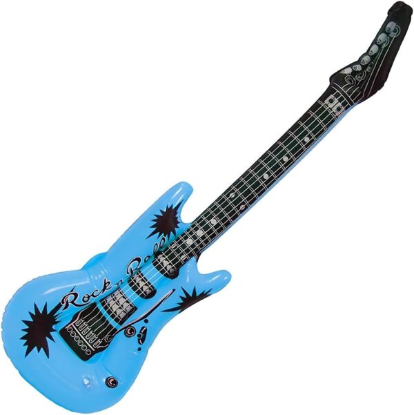 RockStar Dream Blue Inflatable Guitar – 37″, 1 Count – Premium Design, Durable Material – Ideal For Party Fun & Unique Photo Props