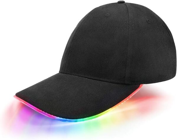 JIGUOOR LED Hat Light Up Baseball Cap Flash Glow Party Hat Rave Accessories for Festival Club Stage Hip-hop Performance