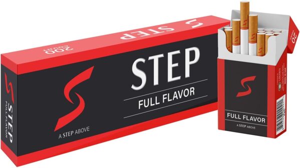 STEP Full Flavor Red Herbal Cigarettes – Full Carton – Tobacco & Nicotine Free – Great Taste! (10 Boxes = 200ct)