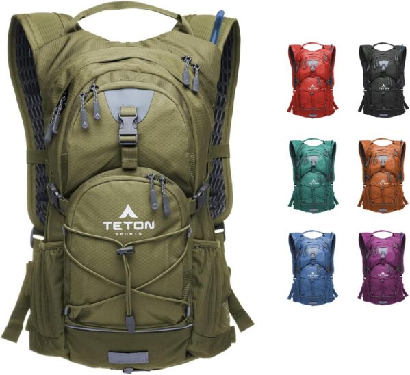 Teton Oasis Hydration Backpack – Lightweight Water Pack with Bladder for Hiking, Running, Cycling, Biking – 18L/22L Sizes – Sewn-in Rain Cover – Fits Men and Women