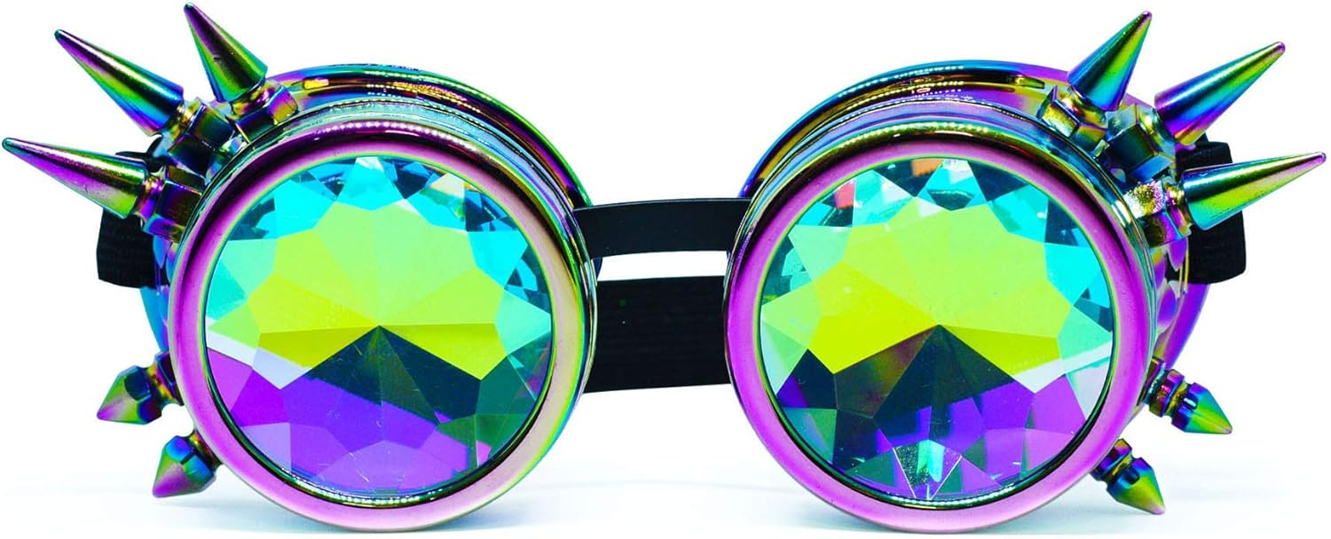 SoJourner Bags Kaleidoscope Glasses - Trippy Psychedelic Rave Goggles - Funky Prism Glasses For Raves - Festival Accessories