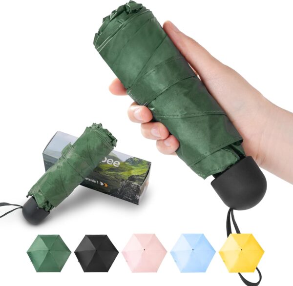 Mini Umbrella Sun Protection Compact Design Perfect for Travel Pocket Lightweight Portable UV Umbrellas, Small & Light for Sun and Rain, Man and Women