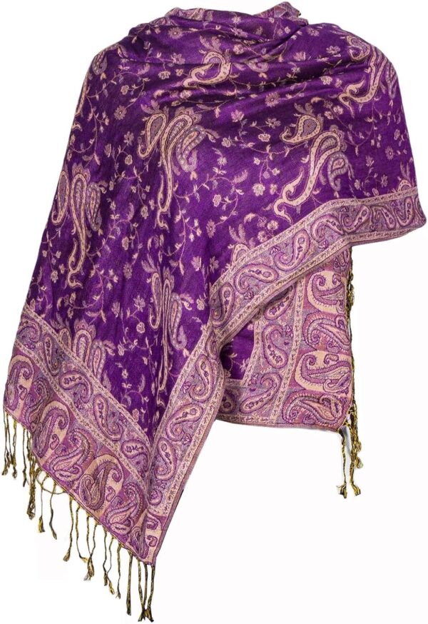 Pashmina Feel Shawls Wraps Rave Scarf for Women Soft Silky Reversible Men Scarves Hijab