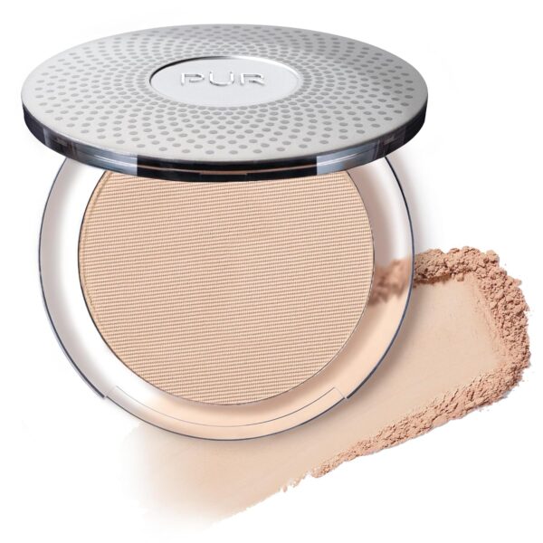 PUR Beauty 4-in-1 Pressed Mineral Makeup Powder Foundation with SPF 15 – Concealer & Finishing Compact Pressed Powder for Face – Buildable Medium to Full Coverage Foundation Powder (Light)