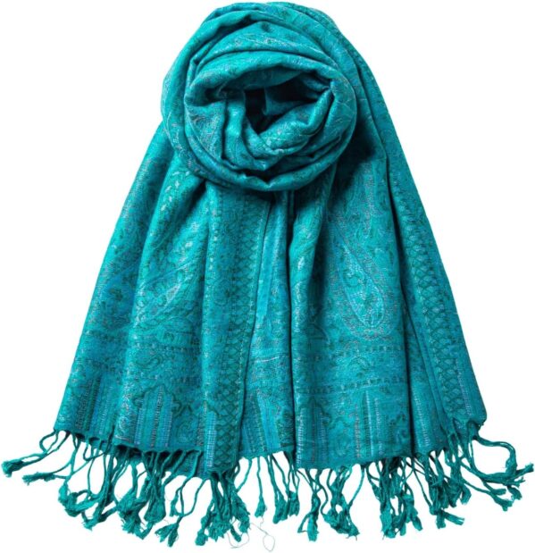 AUSEKALY Pashmina Feel Shawls Wraps for Women Rave Scarf Soft Silky Reversible Men Scarves